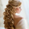Menyasszonyi frizurák hosszú haj félig beragadt