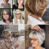 Frizurák 50 év feletti nők számára, szemüveggel bob